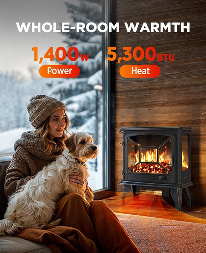 Electric Fireplace Heater with App & Remote ｜ 24″