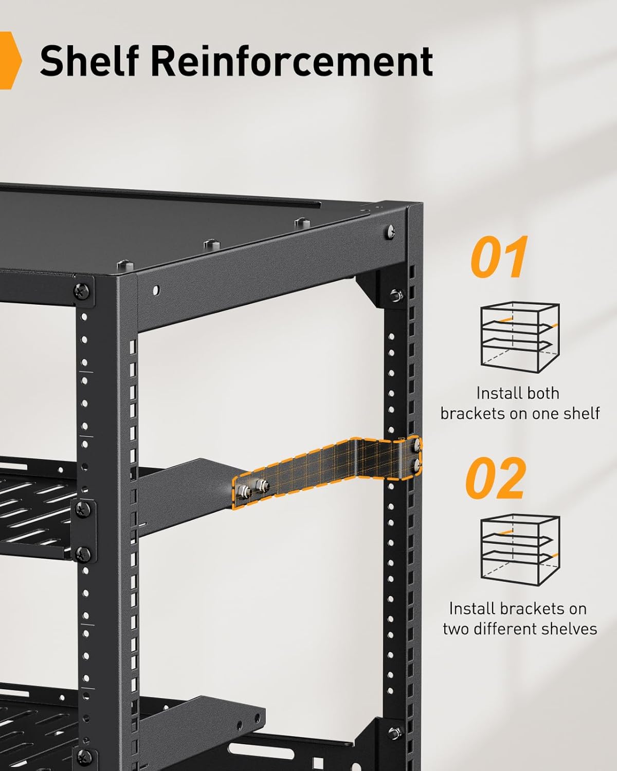 10U Open Frame Network Rack for 19″ Servers & AV Gear
