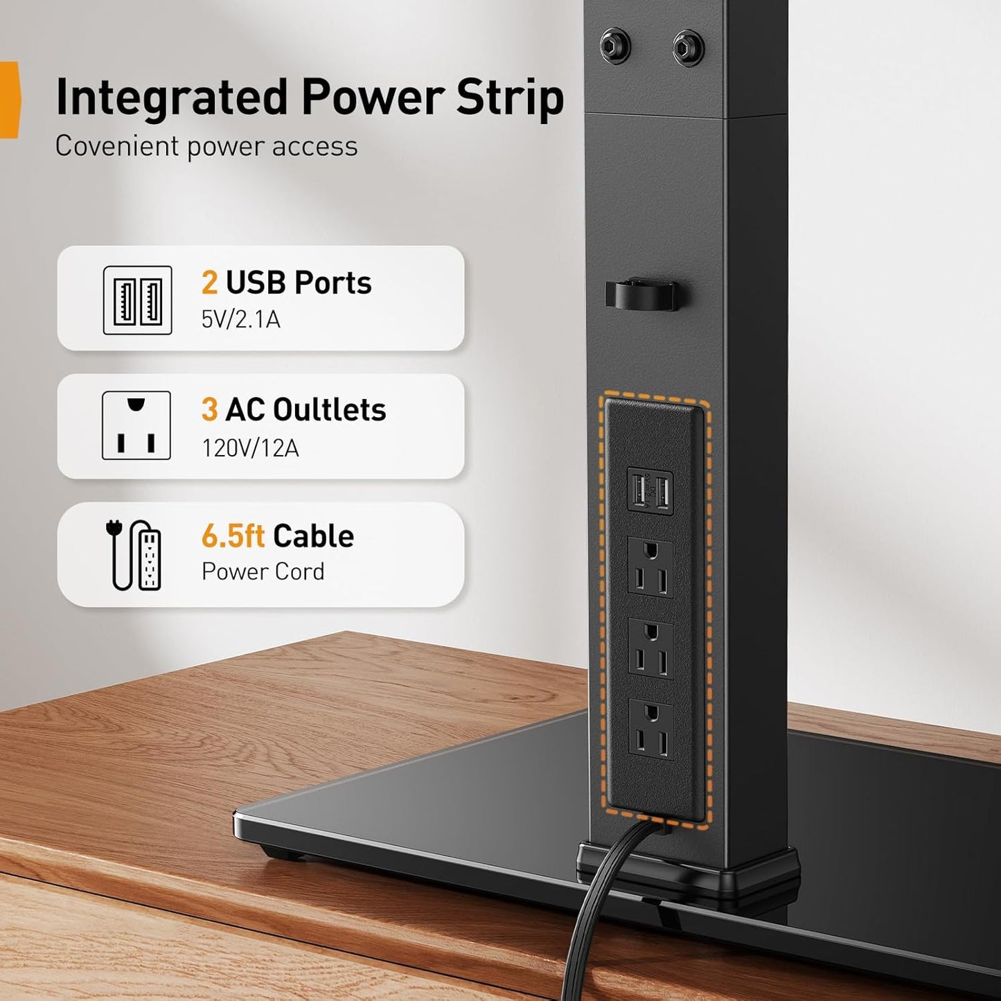 Universal TV Stand with Power Outlet for 32-80 inch TVs