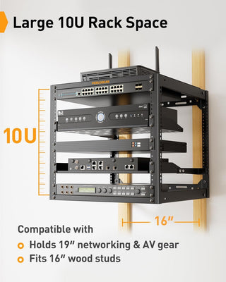 10U Open Frame Network Rack for 19″ Servers & AV Gear