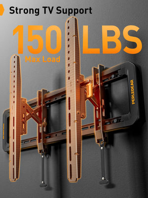 Perlegear Advanced Tilt TV Wall Mount, Pre-Assembled Tv Mount for Most 42-90 inch TVs up to 150 lbs, 6-inch Arm Extension, 15° Full Tilt, Fits 24″/16″ Wood Studs, Max VESA 600x400mm