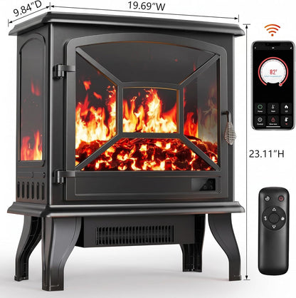 Electric Fireplace Heater with App & Remote ｜ 24″