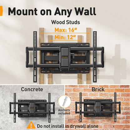 Full Motion TV Wall Mount For 40" to 86" TVs