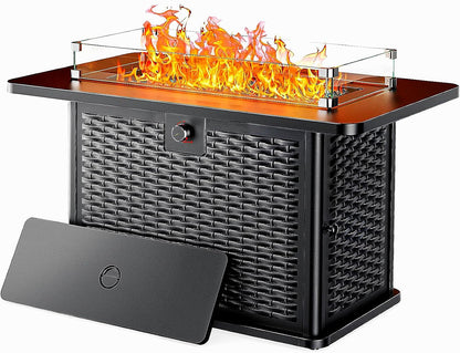 Rectangular Propane Fire Pit，60,000 BTU Output ｜ 43"