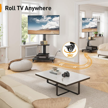 TV Cart with Power Outlet For 32" To 75" TVs