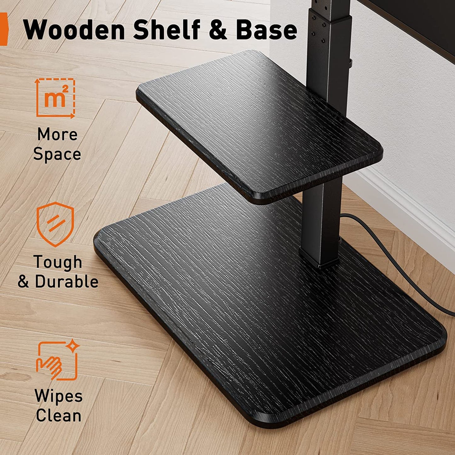 Floor TV Stand With Integrated Power Supply For 32" to 75" TVs