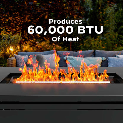 42 Inch Gas Fire Pit Table, 60,000 BTU Propane Fire Pit for Patio