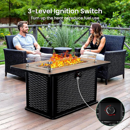 Rectangular Propane Fire Pit，60,000 BTU Output ｜ 43"