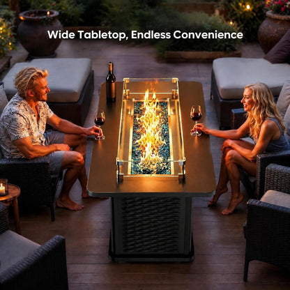 Rectangular Propane Fire Pit，60,000 BTU Output ｜ 43"