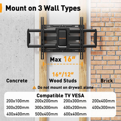 Telescopic Support TV Wall Mount For 40" To 82" TVs, PGLF9-US