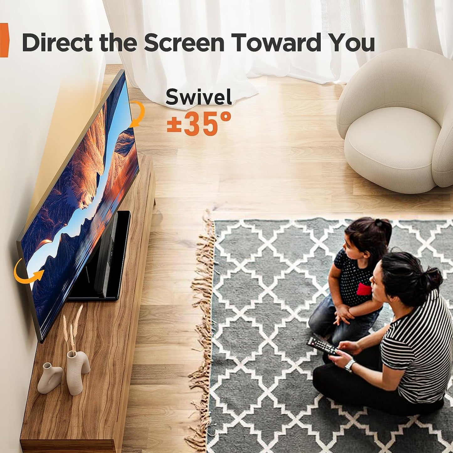 Swivel Tabletop TV Stand For 43" to 85" TVs