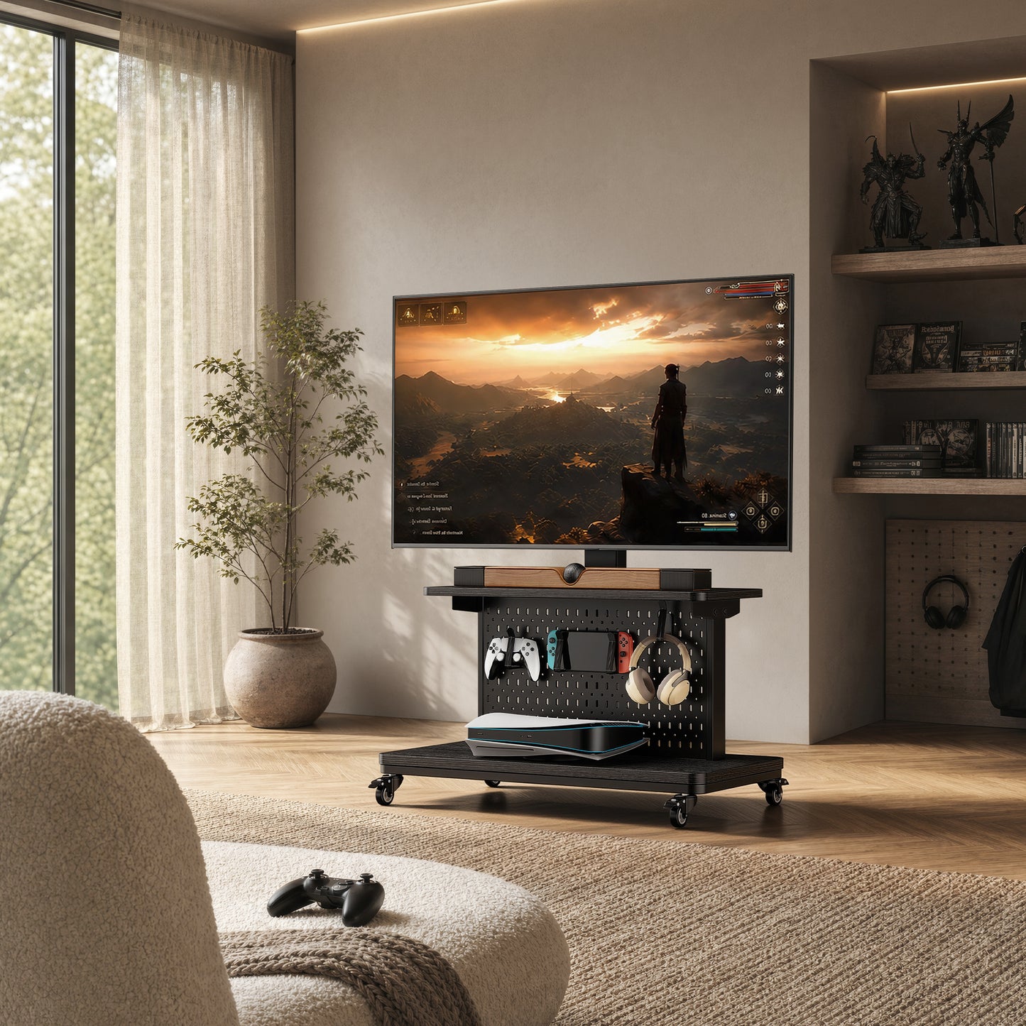 TV Cart with Remote Control For 32" To 80" TVs