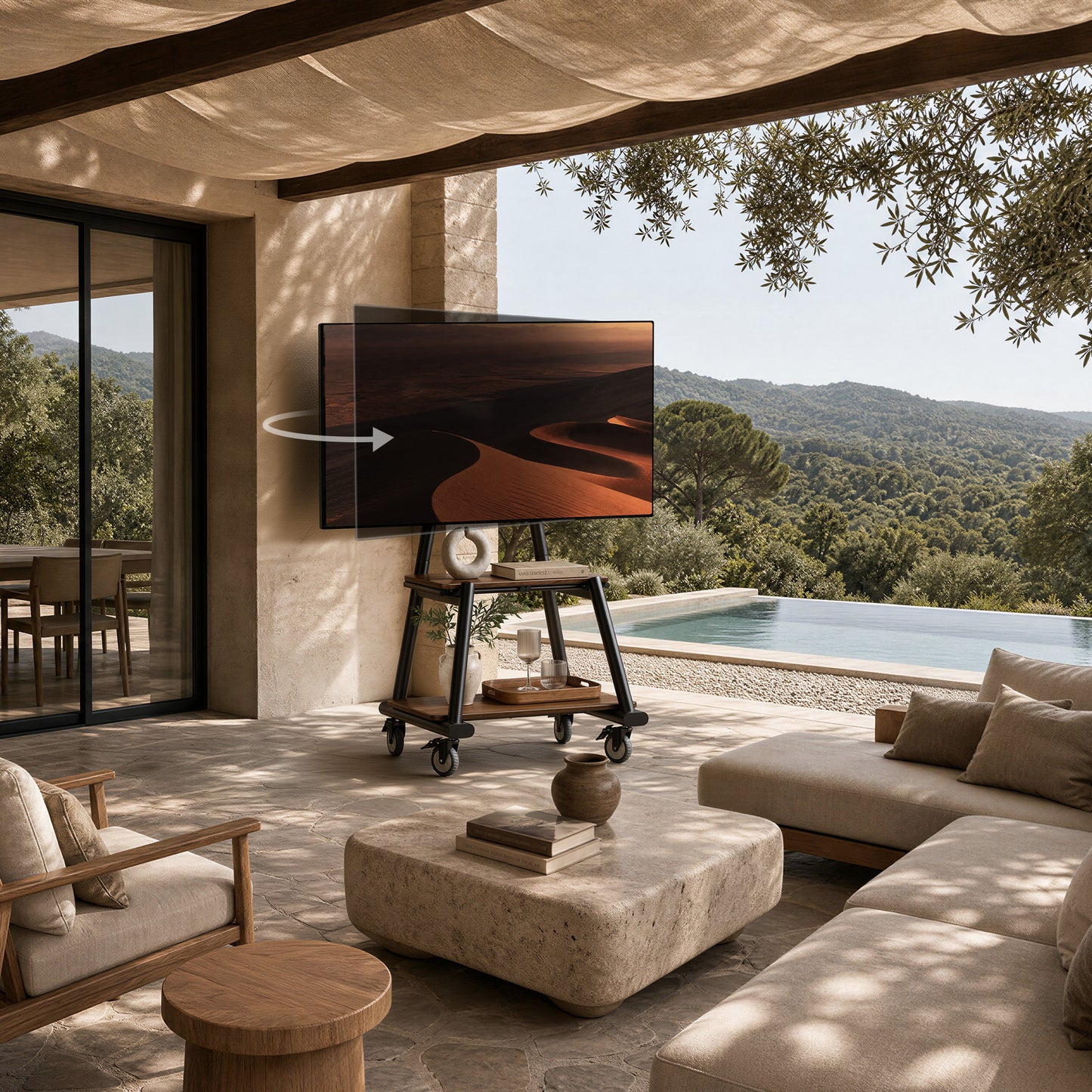 Heavy-Duty TV Cart For 43" To 82" TVs