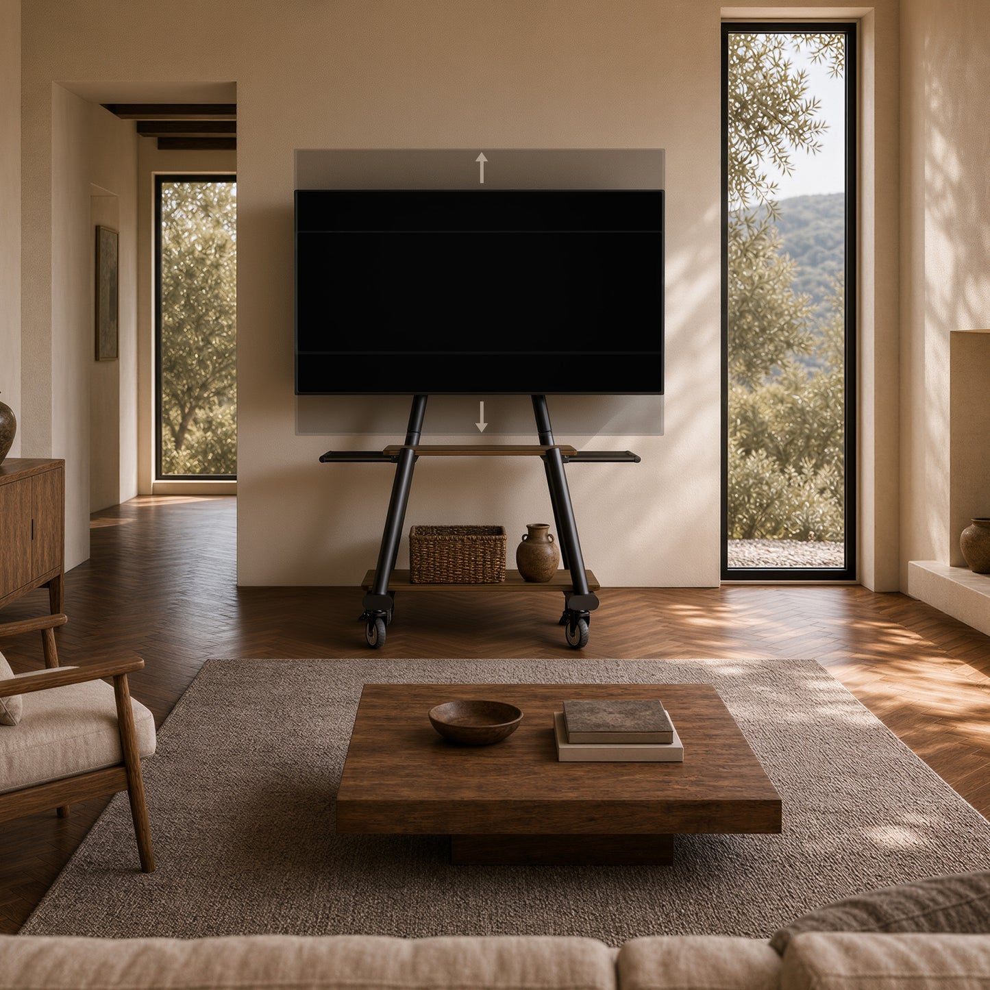 Heavy-Duty TV Cart For 43" To 82" TVs