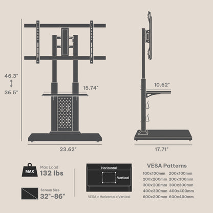 Tilting Heavy-Duty TV Cart for 32-86" TVs | TS06