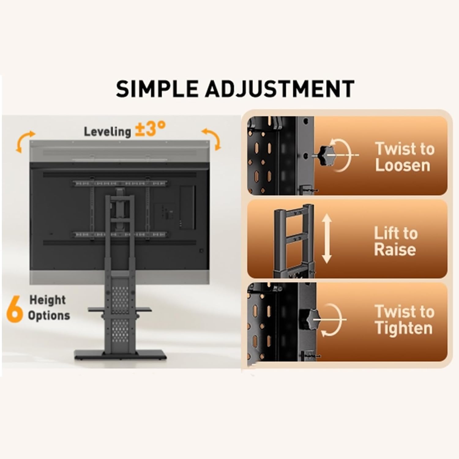 Tilting Heavy-Duty TV Cart for 32-86