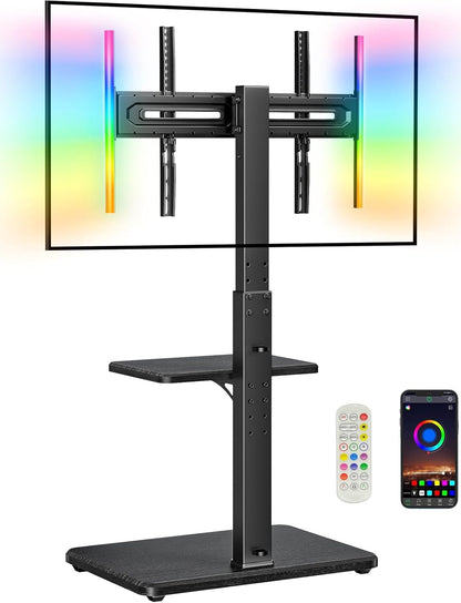 Floor TV Stand with LED Light for 32”-75" TVs