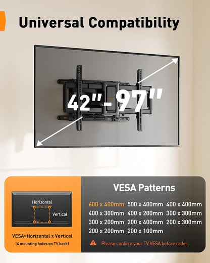 Perlegear Full Motion TV Wall Mounts, PGLF27B-US
