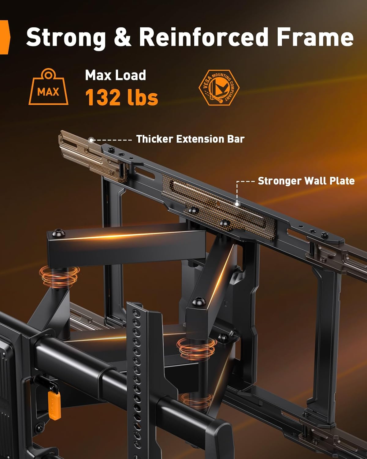 Full-Motion Heavy-Duty TV Wall Mount for 42