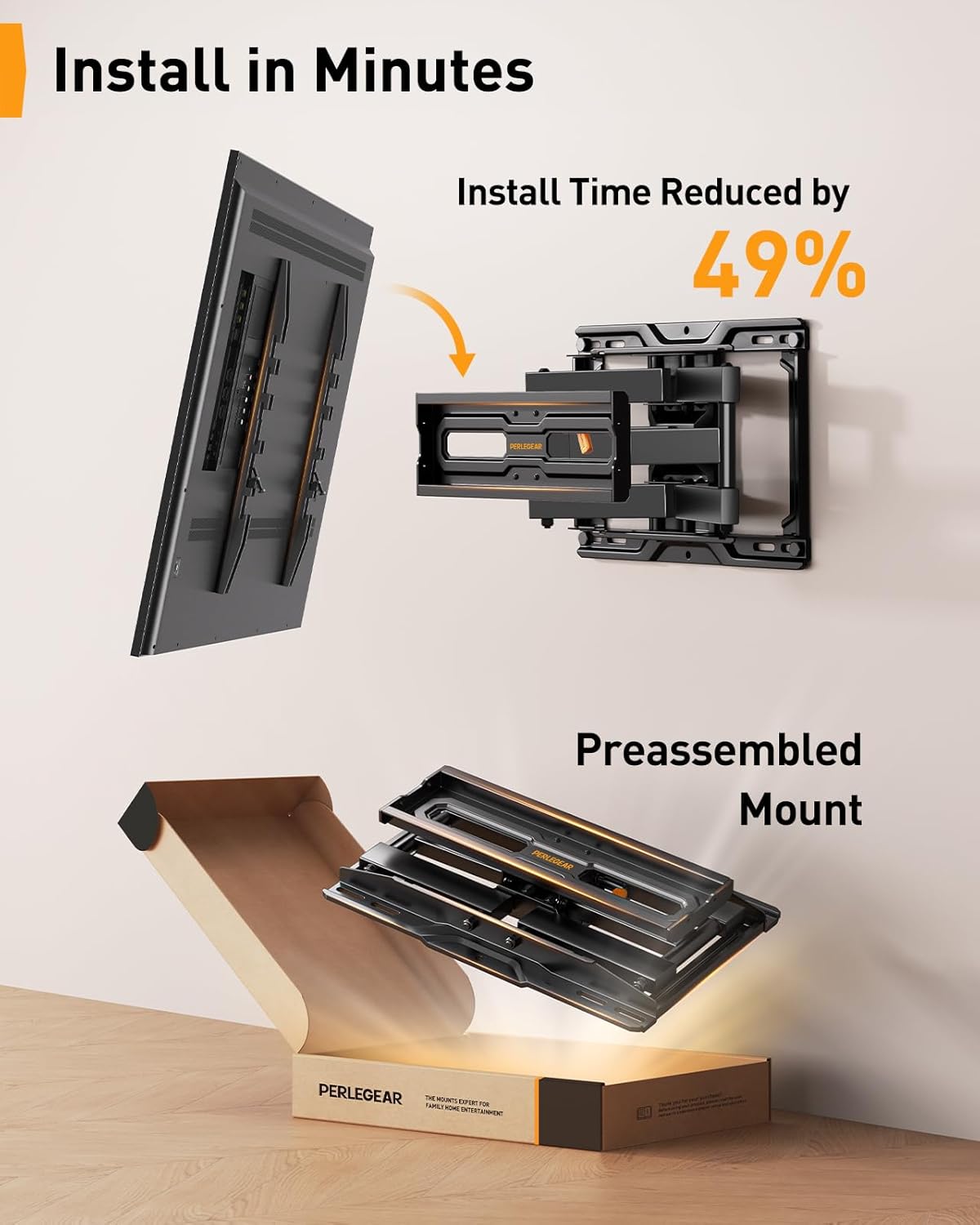 Full Motion TV Wall Mount for 26