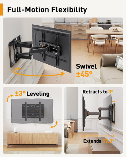Full Motion TV Mount for 26-74 Inch TVs up to 99 lbs, PGMF21-US