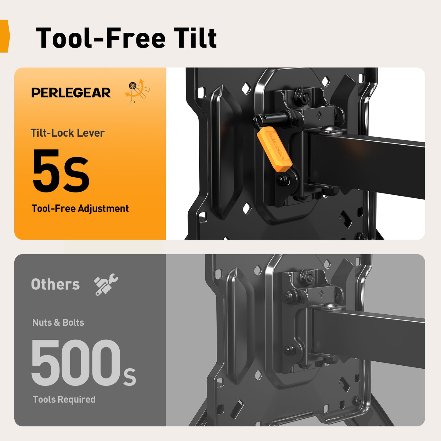 Long Arm Full Motion TV Wall Mount For 26" To 65" TVs, PGMF25B-US