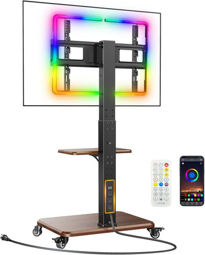 Floor TV Stand with LED Light for 32”-75" TVs, PGTVC32B