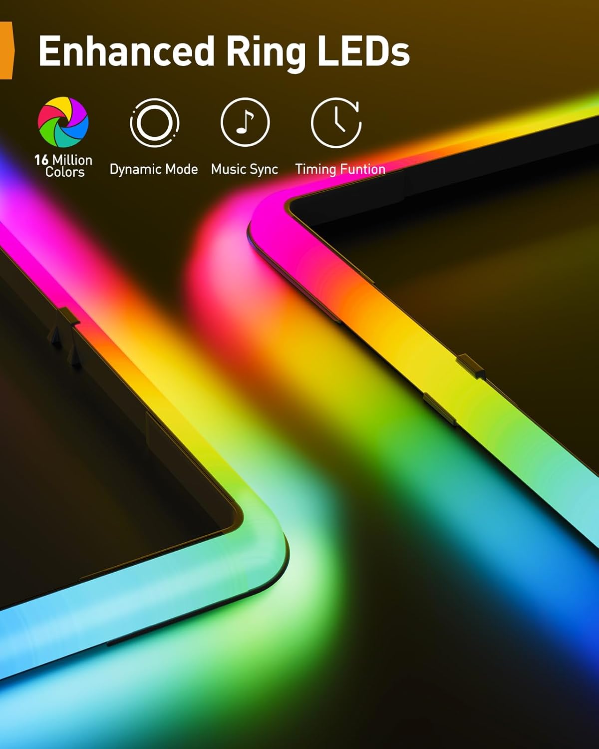 Floor TV Stand with LED Light for 32”-75" TVs, PGTVC32B