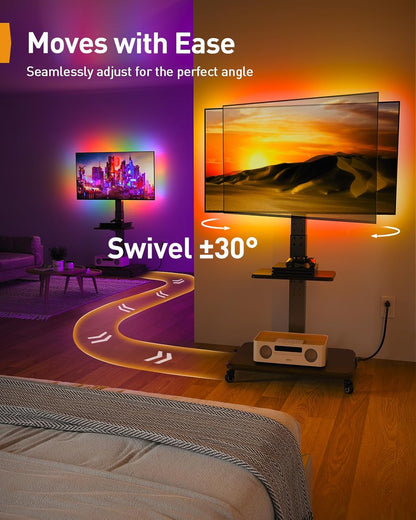 Floor TV Stand with LED Light for 32”-75" TVs, PGTVC32B