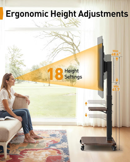 Floor TV Stand with LED Light for 32”-75" TVs, PGTVC32B