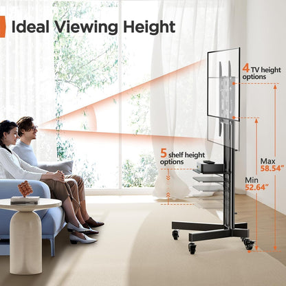 Heavy-Duty TV Cart For 32" To 85" TVs
