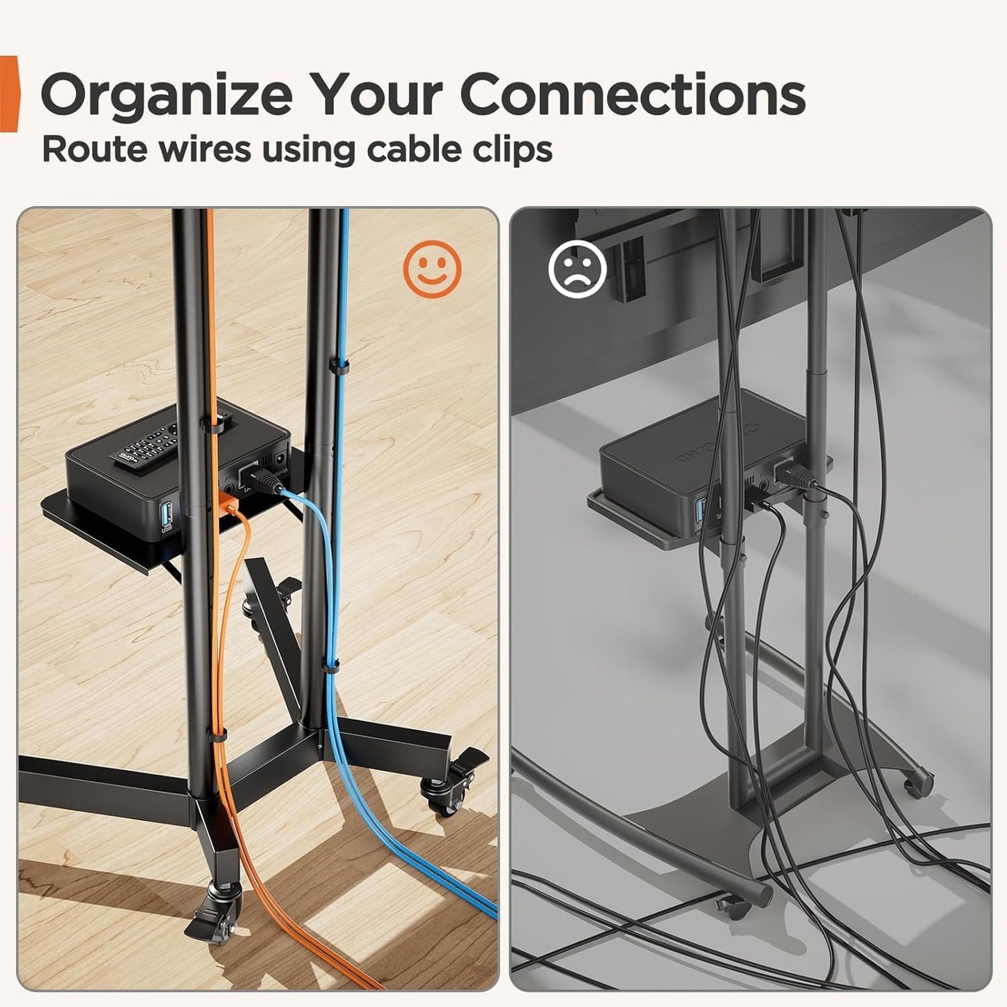 Heavy-Duty TV Cart For 32" To 85" TVs