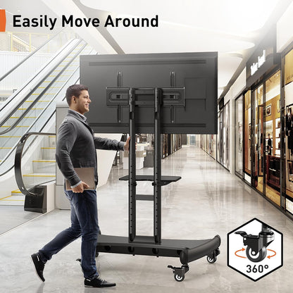 Heavy-Duty TV Cart For 32" To 82" TVs