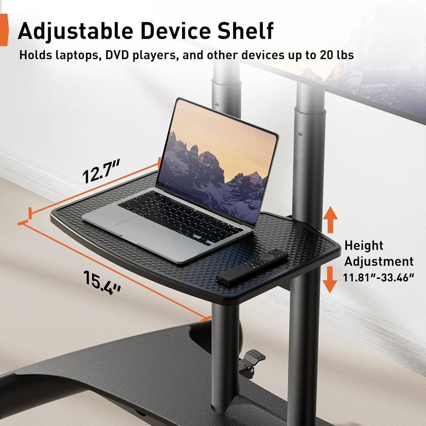 Heavy-Duty TV Cart For 32" To 82" TVs