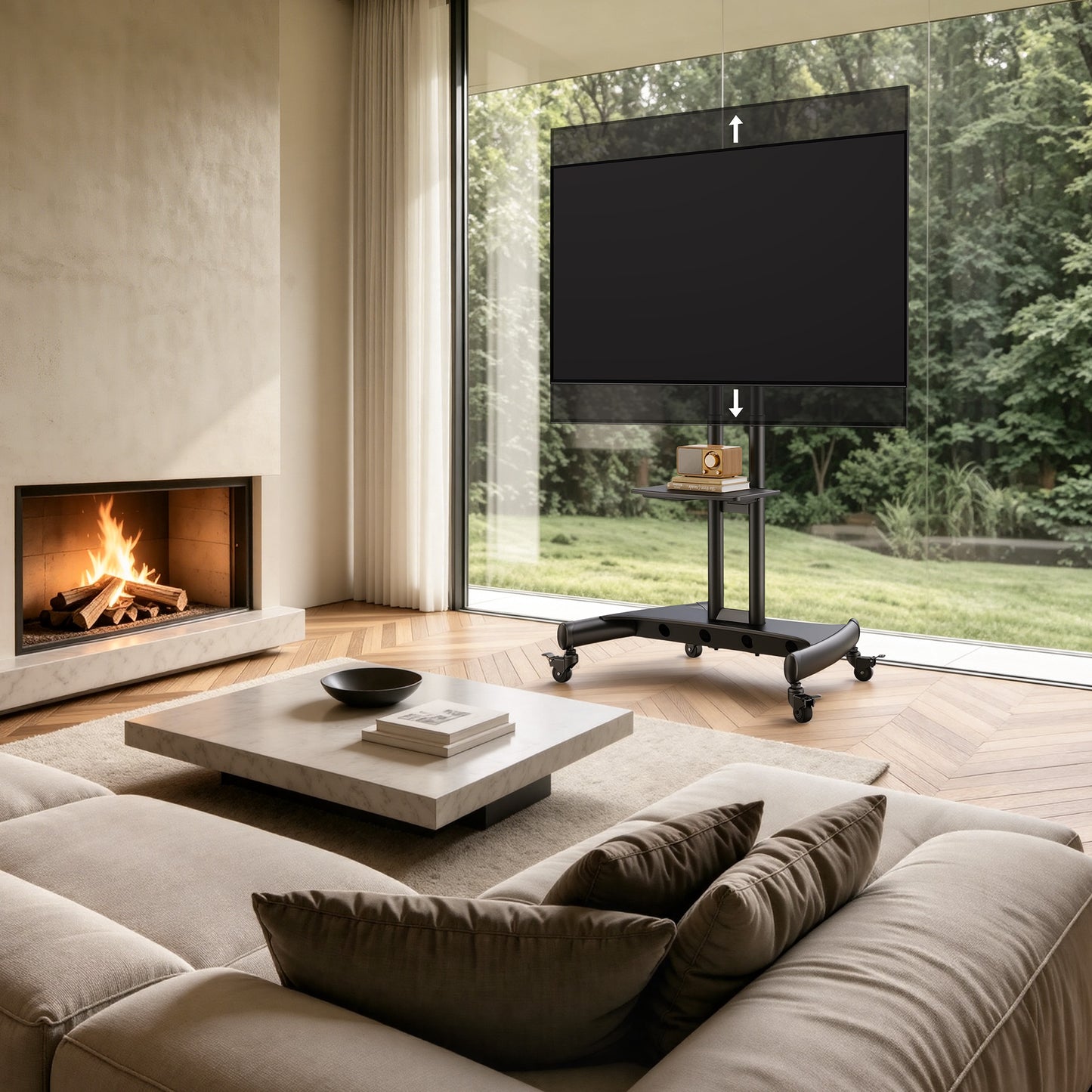 Heavy-Duty TV Cart For 32" To 82" TVs
