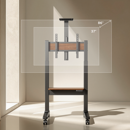 Motorized Mobile TV Stand on Wheels for 37–86 Inch TVs