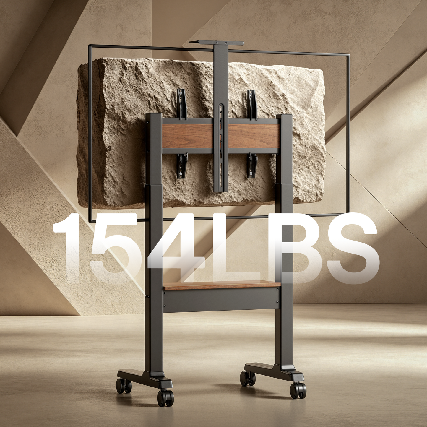 Motorized Mobile TV Stand on Wheels for 37–86 Inch TVs