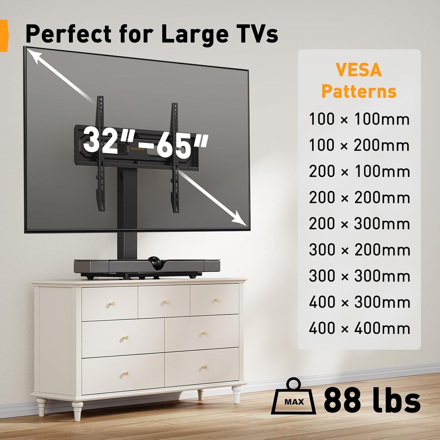 Swivel Tabletop TV Stand For 32" to 65"