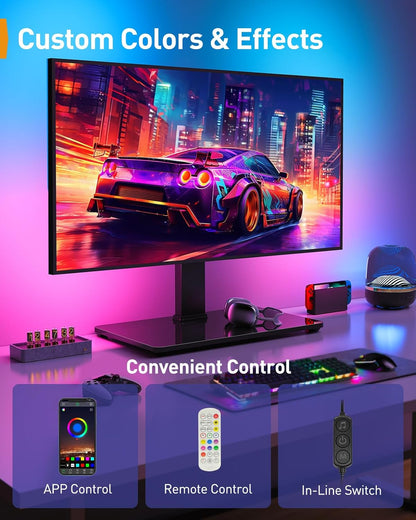 Universal Swivel TV Stand with LED Lights for 32–70 inch TVs