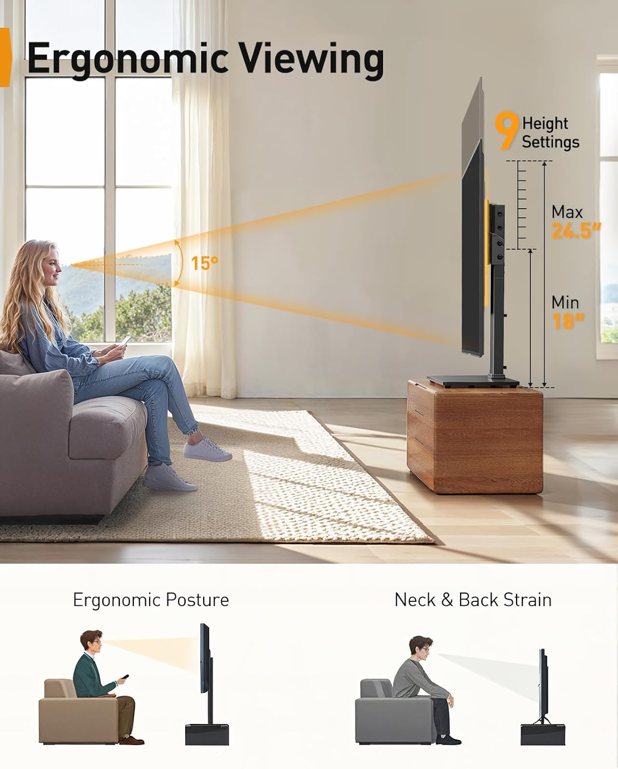 Universal Swivel TV Stand with LED Lights for 32–70 inch TVs