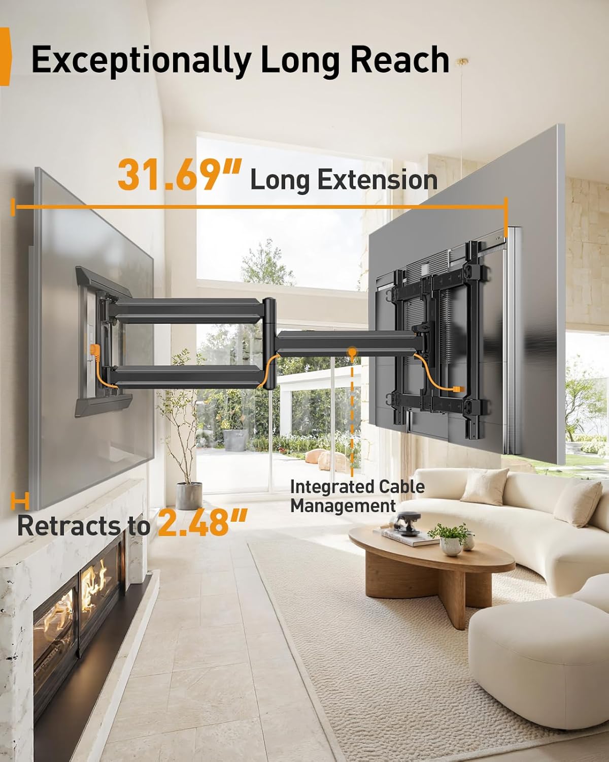 Perlegear TV Wall Mount for 55-120 Inch TVs, PGXLF03B-US