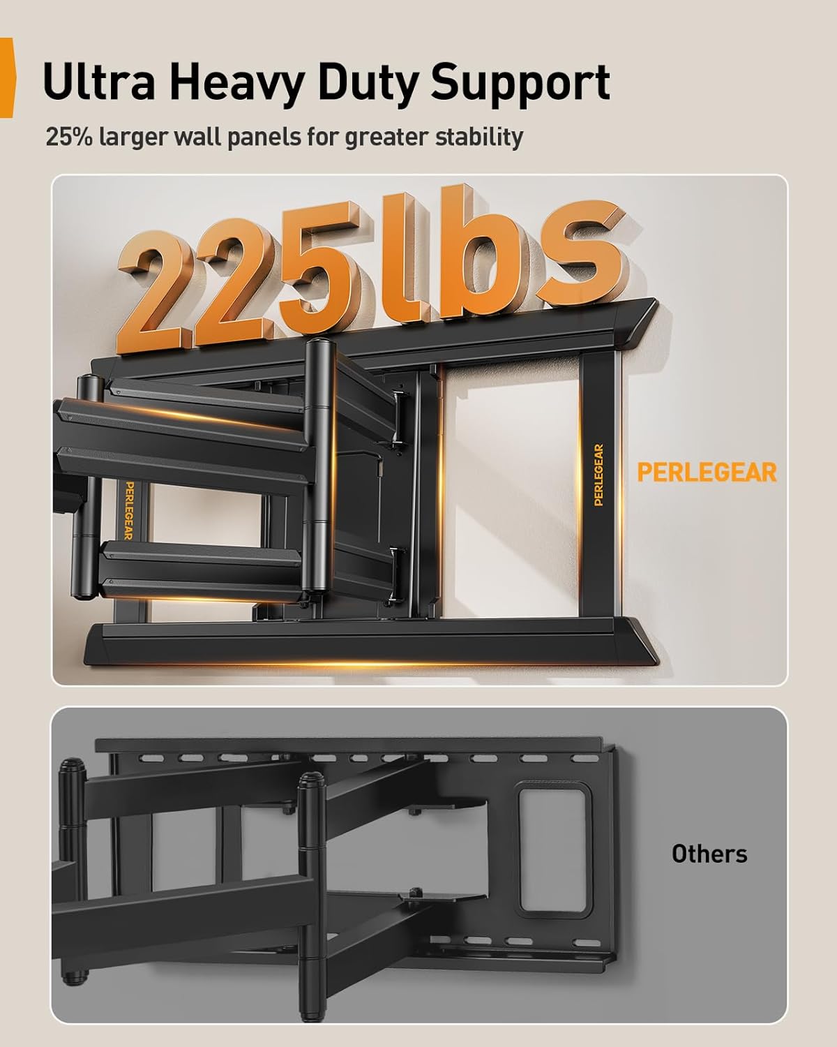 Perlegear TV Wall Mount for 55-120 Inch TVs, PGXLF03B-US