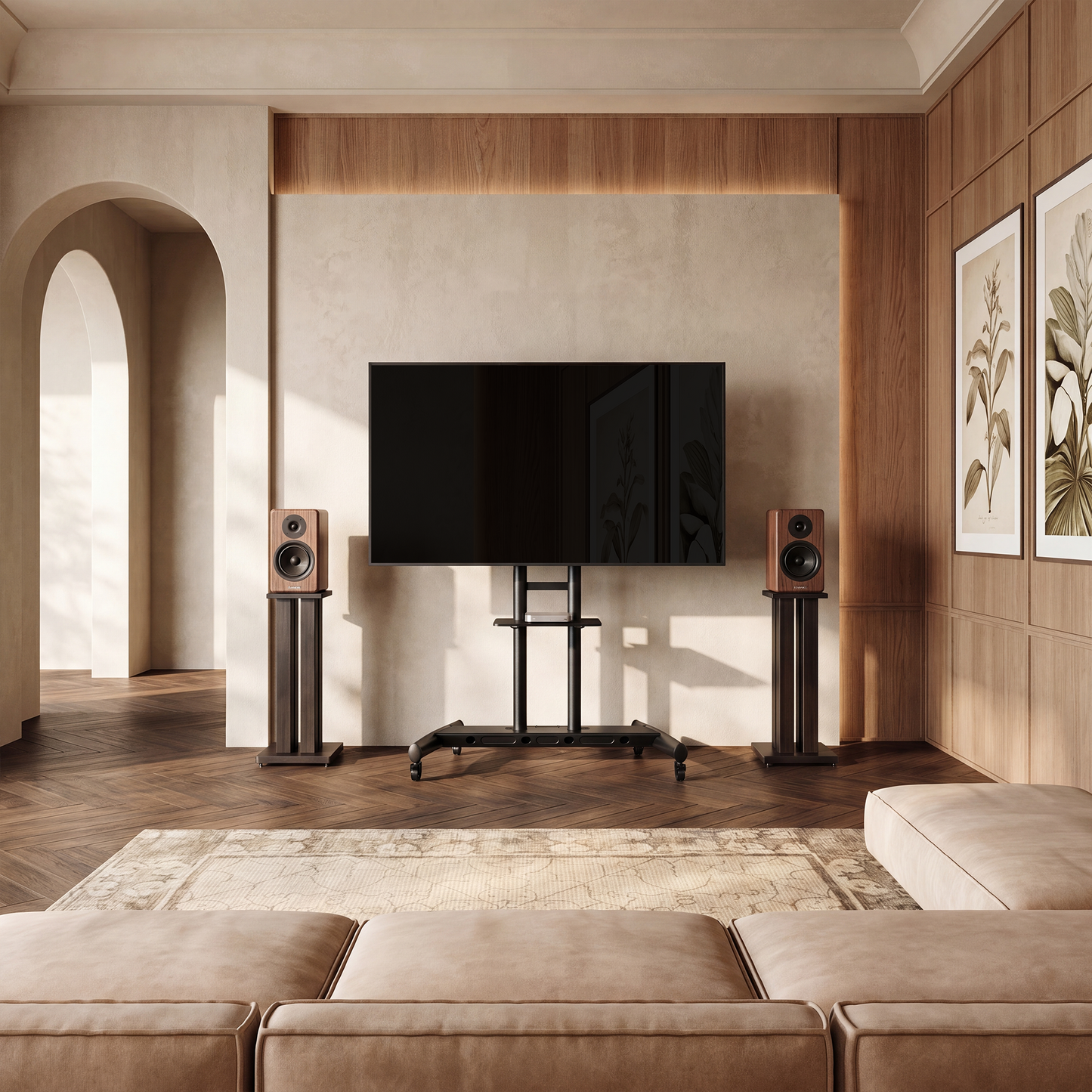 Heavy-Duty TV Cart For 55" To 90" TVs