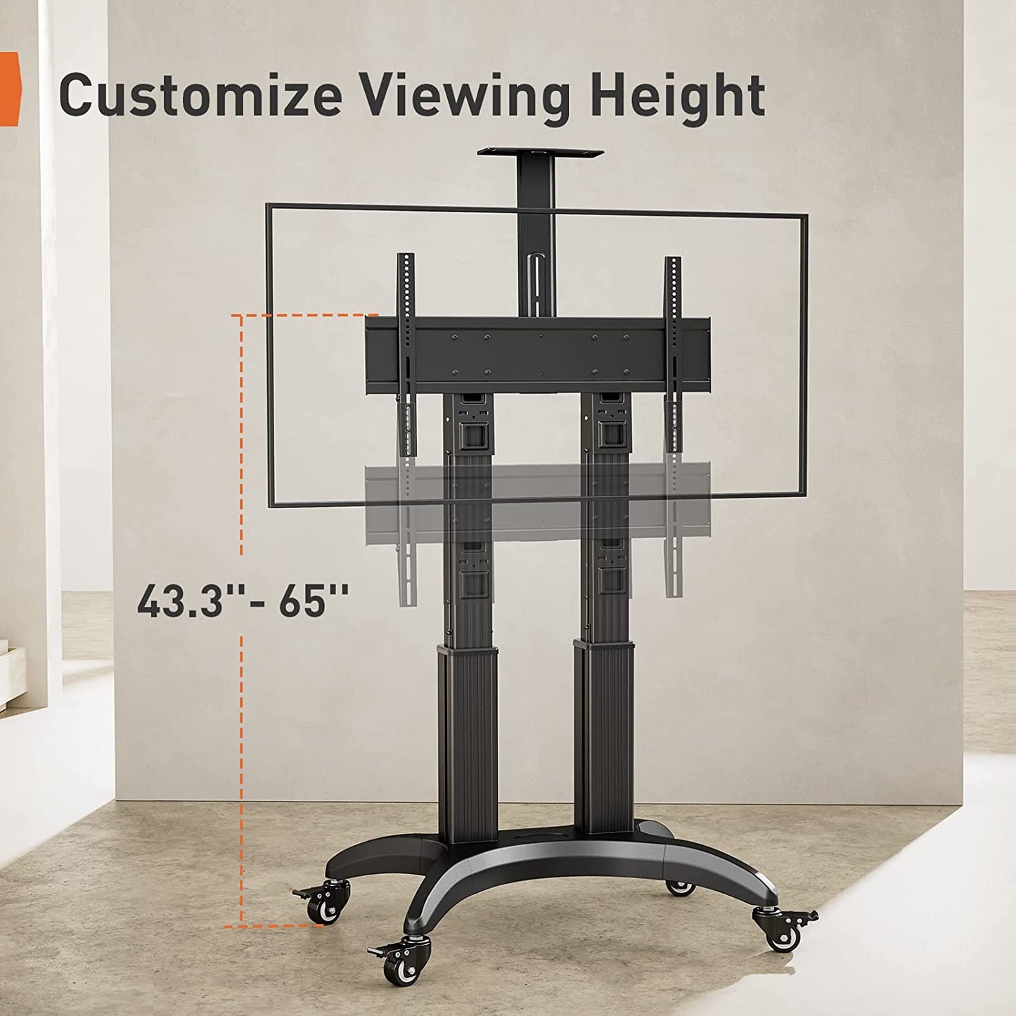 Heavy-Duty TV Cart For 55" To 90" TVs