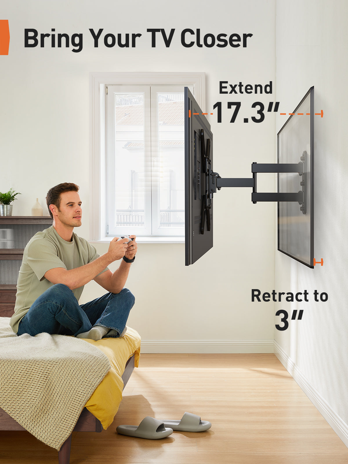 Full Motion TV Wall Mount For 26" to 65" TVs, PGMF3