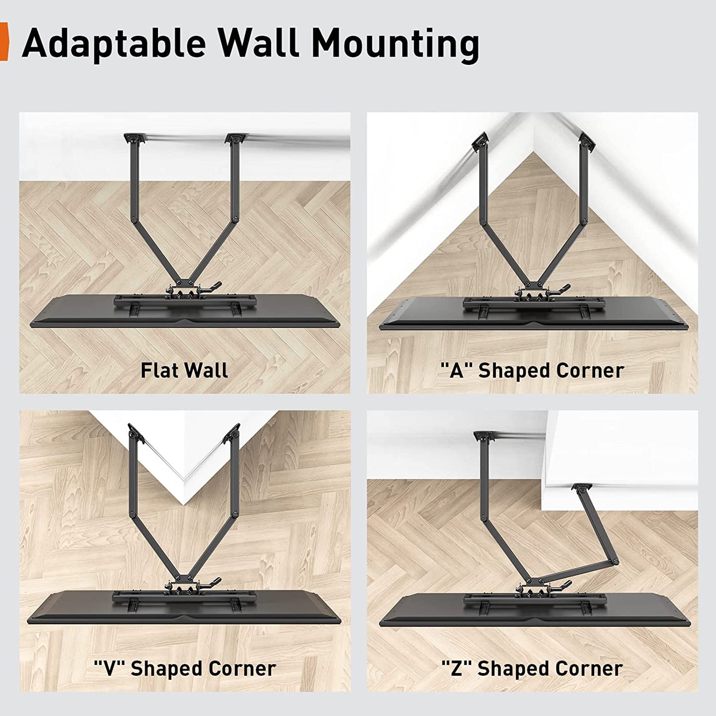 Perlegear Corner TV Wall Mount for Most 32-60 inch TVs up to 99 lbs, PGCMF4