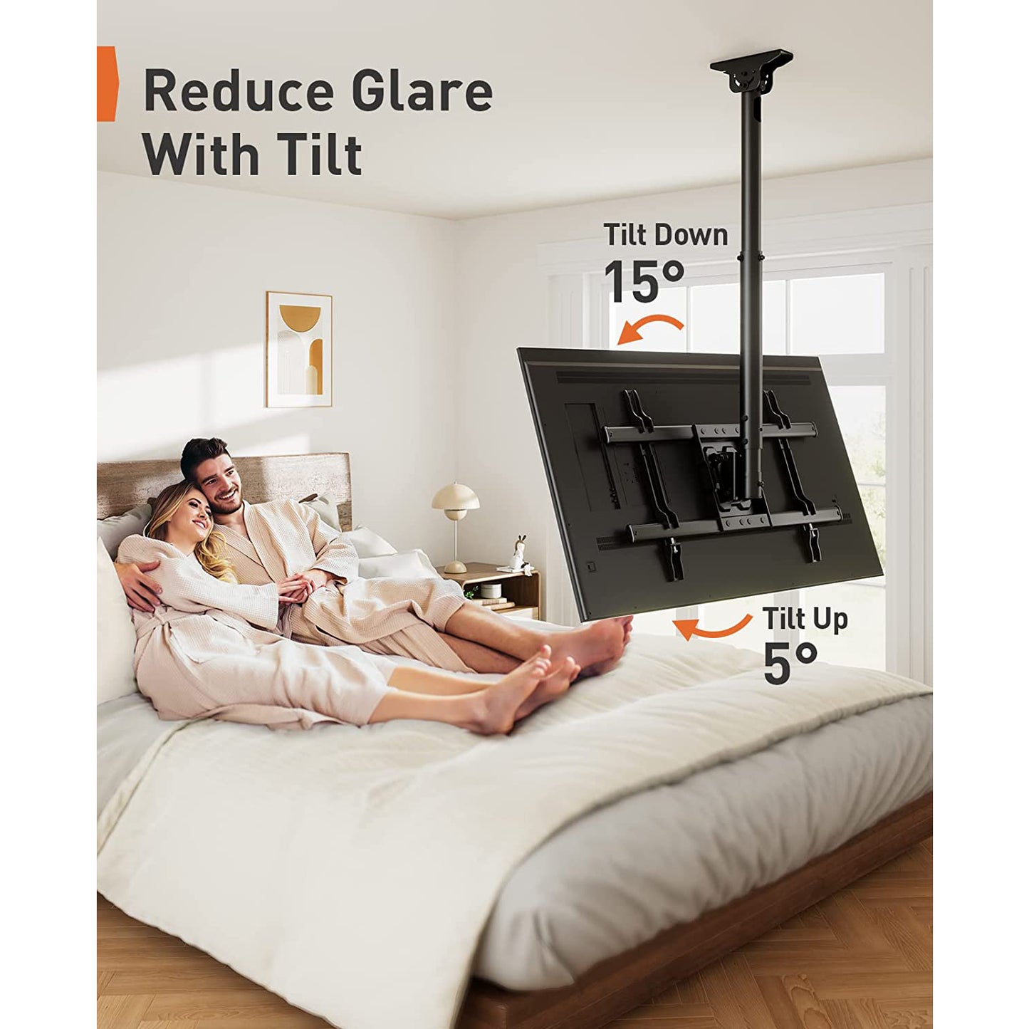 Multi-Adjustable  Ceiling TV Mount For 37" To 75" TVs, PGLCM1