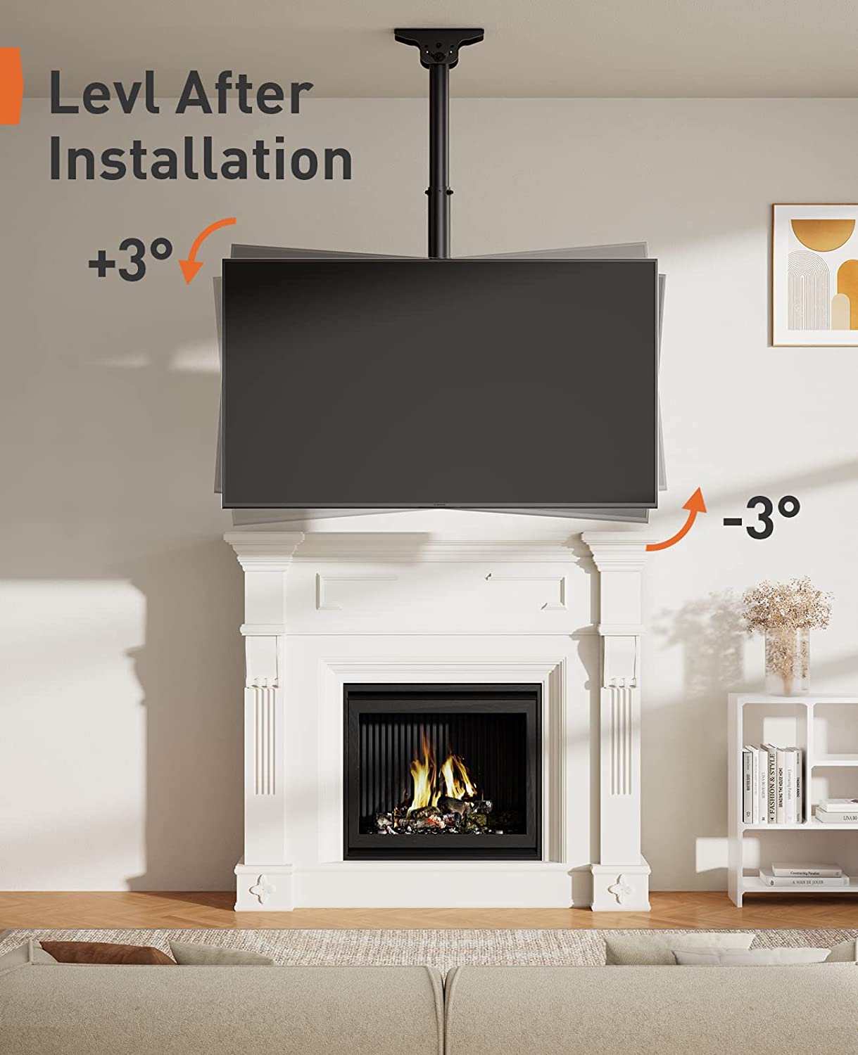 Multi-Adjustable  Ceiling TV Mount For 37" To 75" TVs, PGLCM1