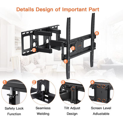 Full Motion TV Wall Mount For 26" to 65" TVs, PGPIMFK1