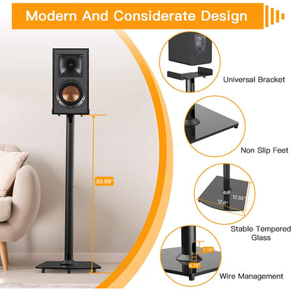 Floor Speaker Stands for Bookshelf Speakers Up To 22 lbs